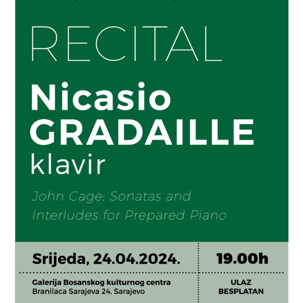 John Cage u fokusu: klavirski recital Nicasia Gradaillea u sklopu koncertne sezone MAS-a