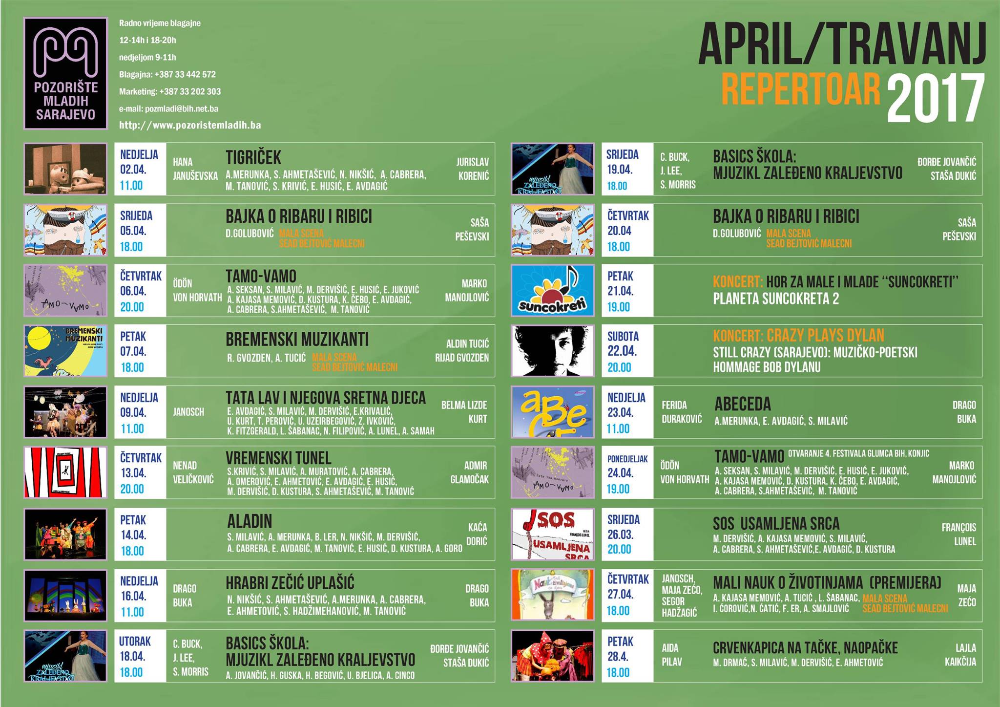 April u Pozorištu mladih Sarajevo!