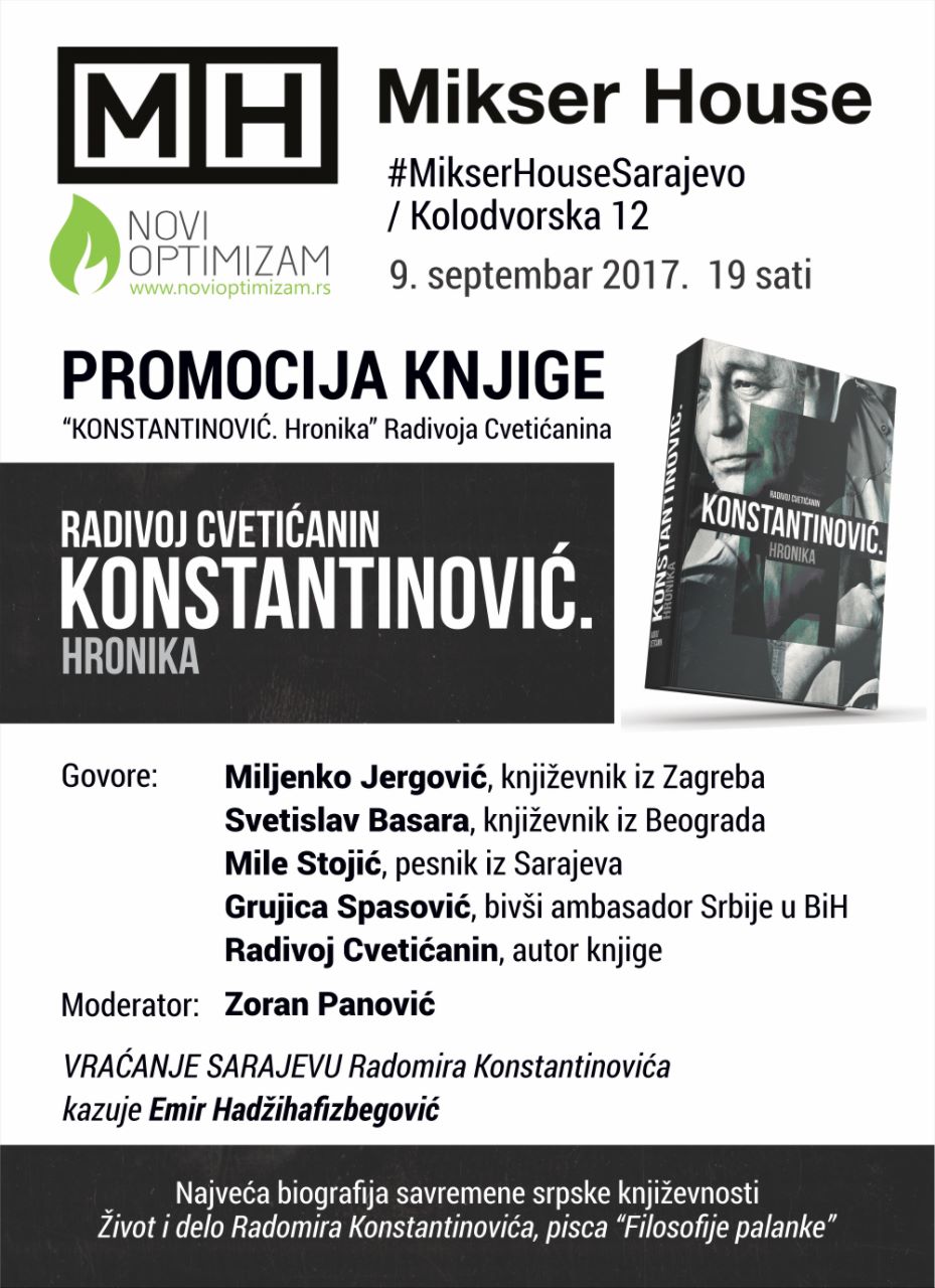 “KONSTANTINOVIĆ. Hronika”, u Mikser house-u Sarajevo