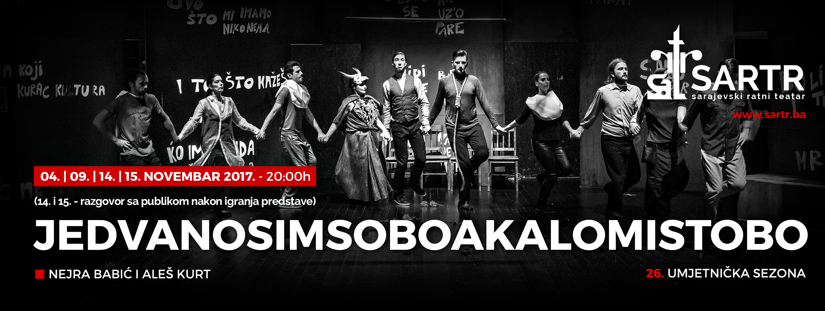 Repertoar Sarajevskog ratnog teatra za mjesec novembar