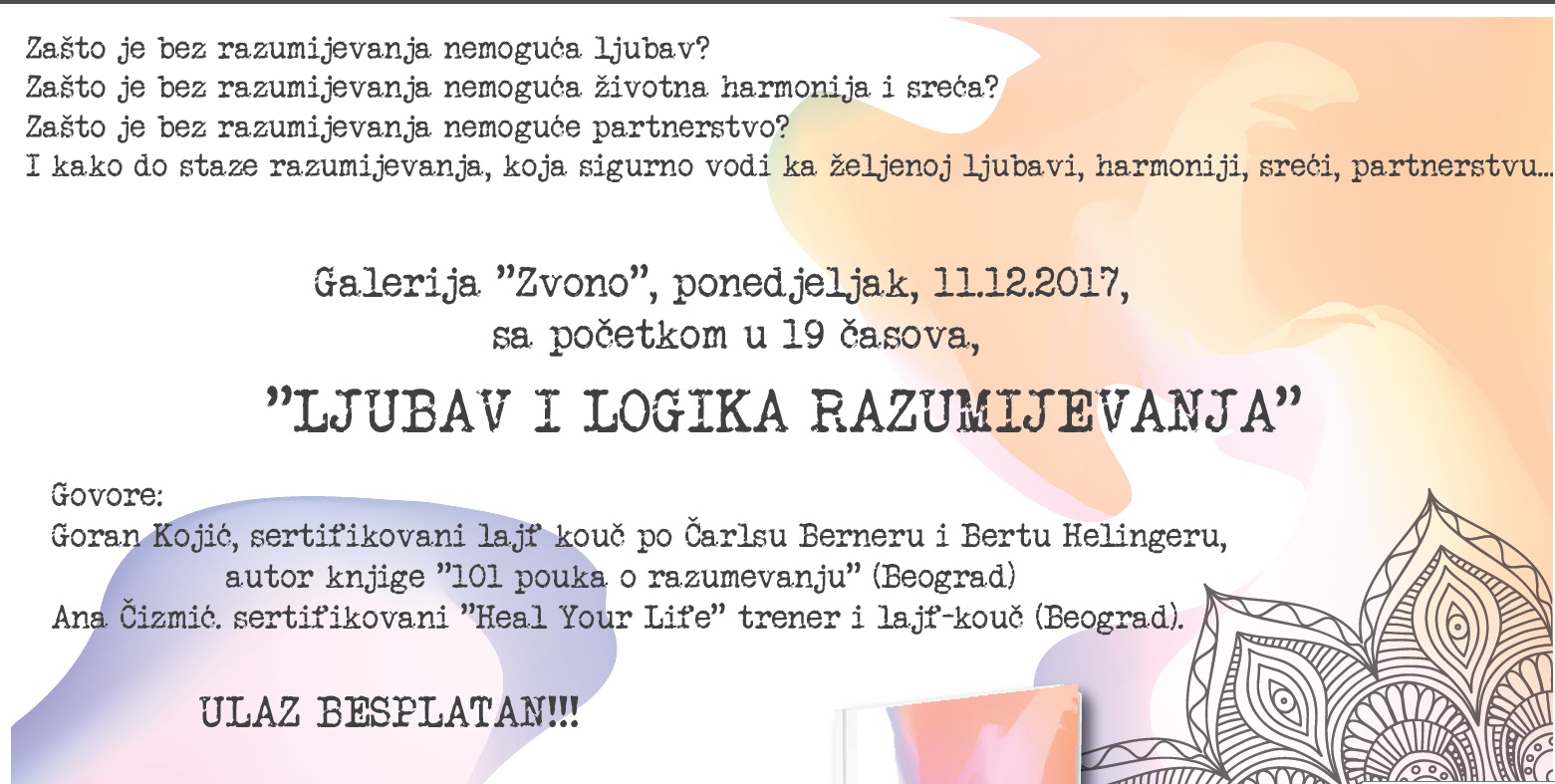 Ljubav i logika razumijevanja, predavanje u Zvonu