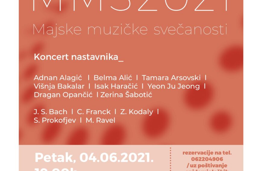Drugi koncert nastavnika MAS pod okriljem 14. “Majskih muzičkih” svečanosti”