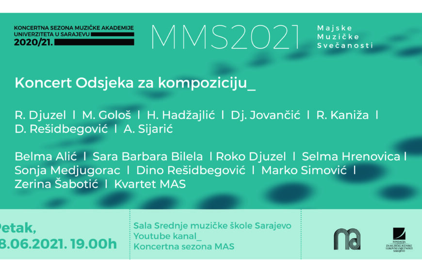 Večeras koncert Odsjeka za kompoziciju Muzičke akademije UNSA