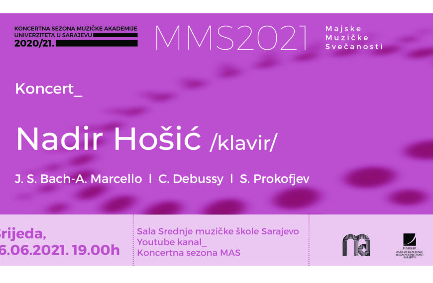 Recital pijaniste Nadira Hošića pod okriljem 14. “Majskih muzičkih svečanosti”