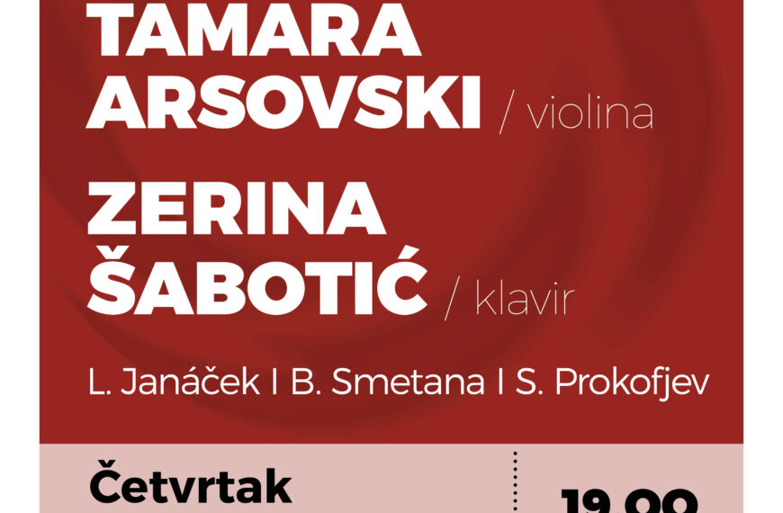 Koncert Tamare Arsovski i  Zerine Šabotić u sklopu programa “Sarajevske zime”