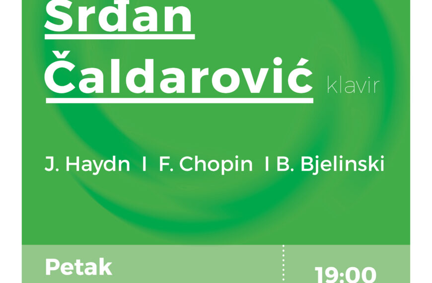 Recital pijaniste Srđana Čaldarovića otvara Koncertnu sezonu Muzičke akademije UNSA