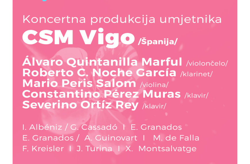 Koncert profesora CSM Vigo pod okriljem Majskih muzičkih svečanosti  