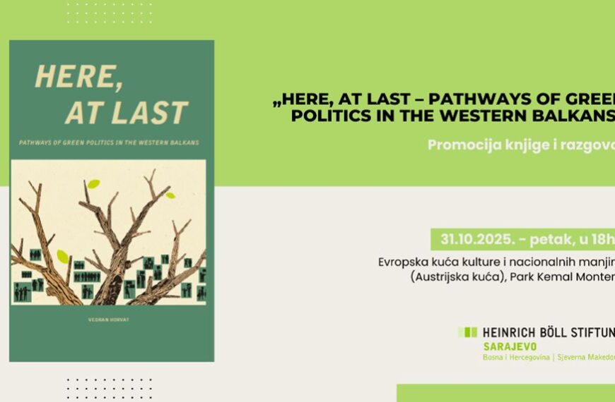 Promocija knjige Vedrana Horvata „Here, at last – Pathways of Green Politics in the Western Balkans“