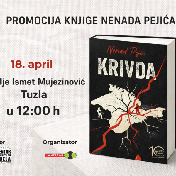Promocija romana „Krivda“ Nenada Pejića stiže u Tuzlu