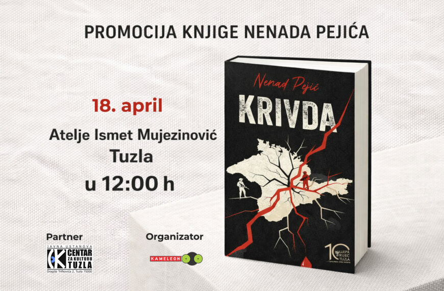 Promocija romana „Krivda“ Nenada Pejića stiže u Tuzlu